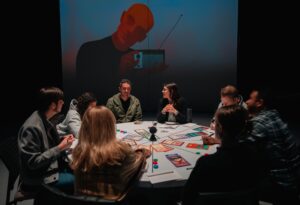 table + radio guy AHAH alternate reality role-playing simulation for abductive heustics, heat scenario